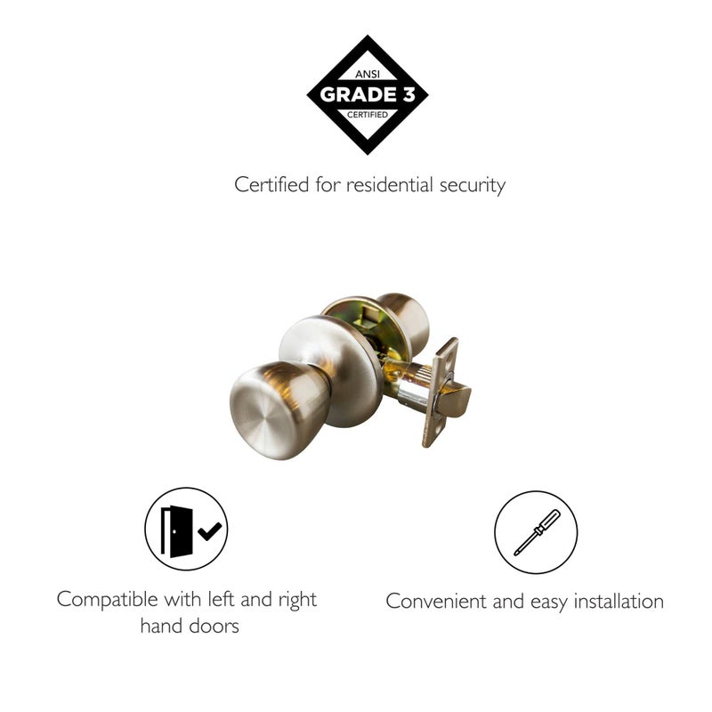 Design House 728667 Terrace 6-Way Universal Passage Hall and Closet Door Knob Satin Nickel - Image 3